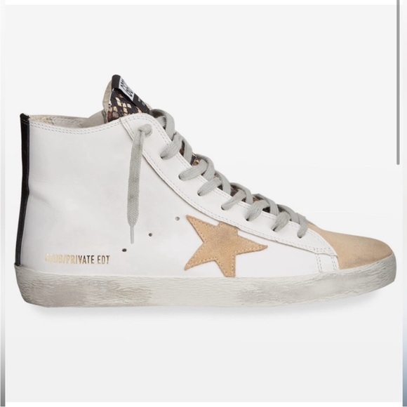 Golden Goose FRANCY White and Tan High-Top Sneakers size 38 limited edition - Picture 2 of 9